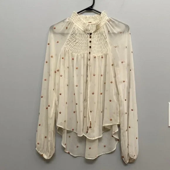 ❗️SOLD❗️Free People Sheer Blouse Size XS - Picture 1 of 5